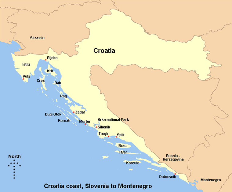 Croatian Coast Slovenia to Montenegro